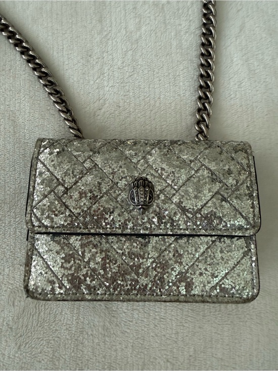 Kurt Geiger Handbags - Kurt Geiger London Micro Kensington Bag silver glitter silver eagle head
